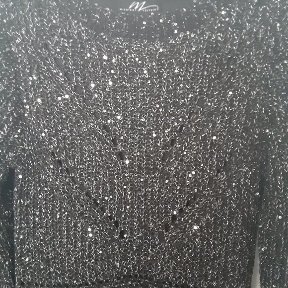 Midnight Velvet  Size Medium Black Sequined Heavy Sweater Dress. - Picture 4 of 4